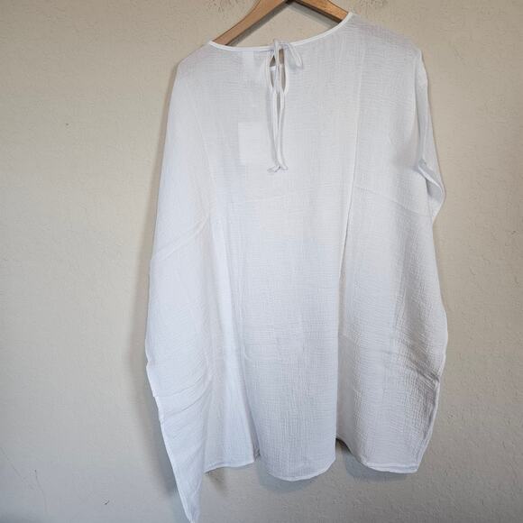 Andie Magdalena Kaftan White Women's Size Small / Medium Beach Coverup Pool - Picture 3 of 5